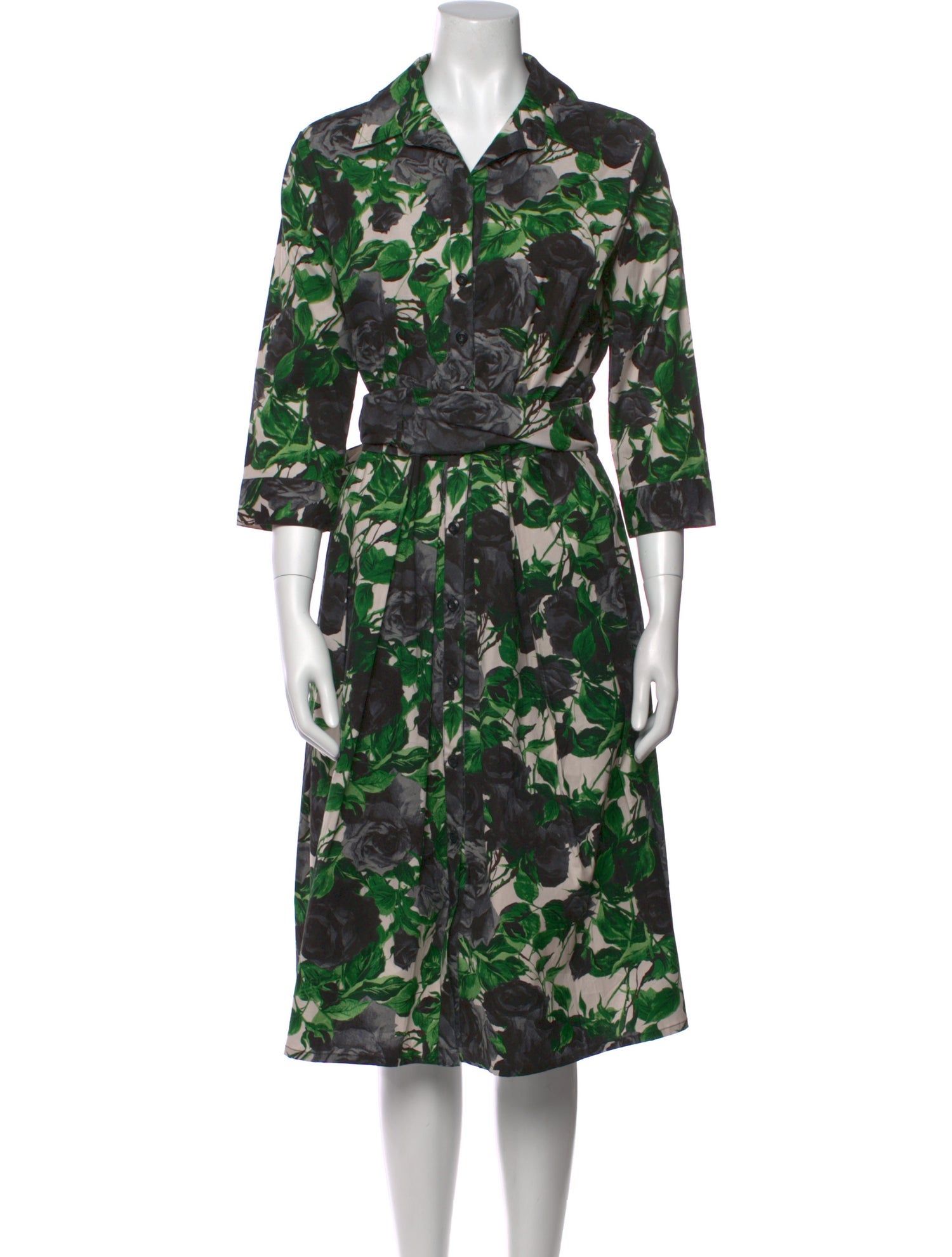 Samantha Sung Floral Print Midi Length Dress