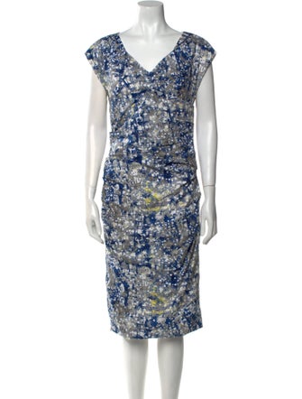 Samantha Sung Printed Knee-Length Dress