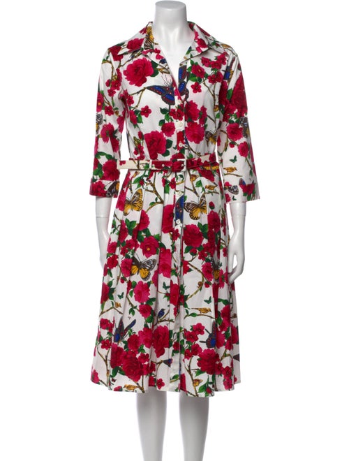 Samantha Sung Floral Print Knee-Length Dress