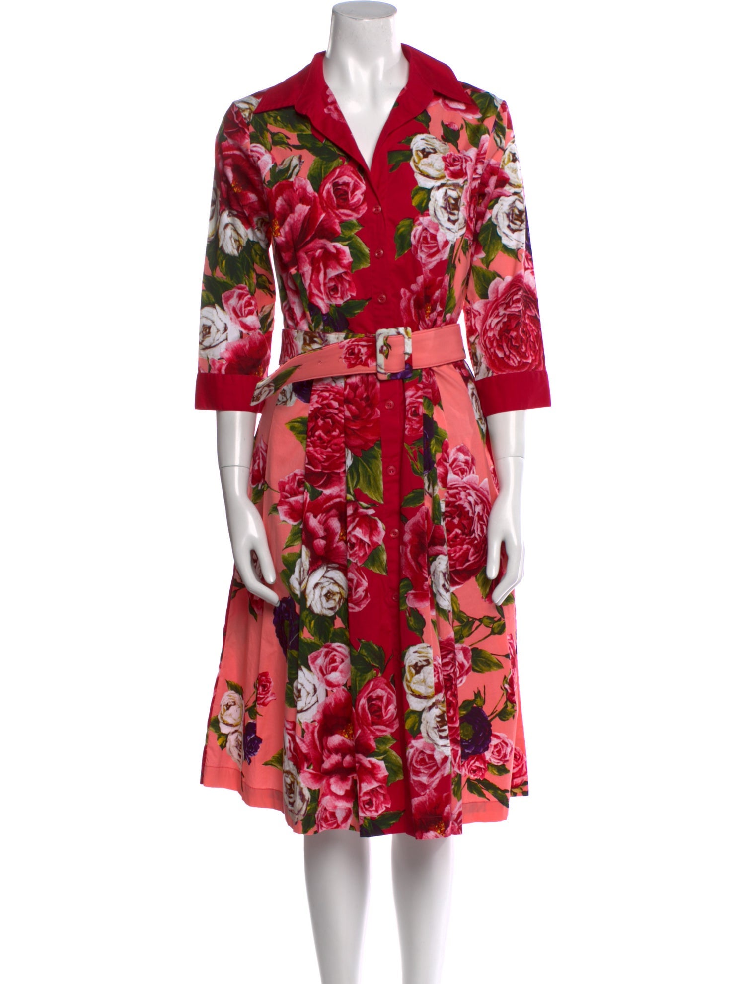 Samantha Sung Floral Print Midi Length Dress