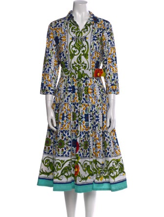 Samantha Sung Printed Midi Length Dress