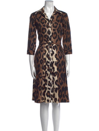Samantha Sung Animal Print Knee-Length Dress