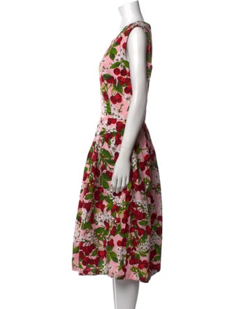 Samantha Sung Floral Print Midi Length Dress