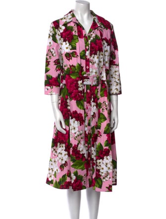 Samantha Sung Floral Print Midi Length Dress