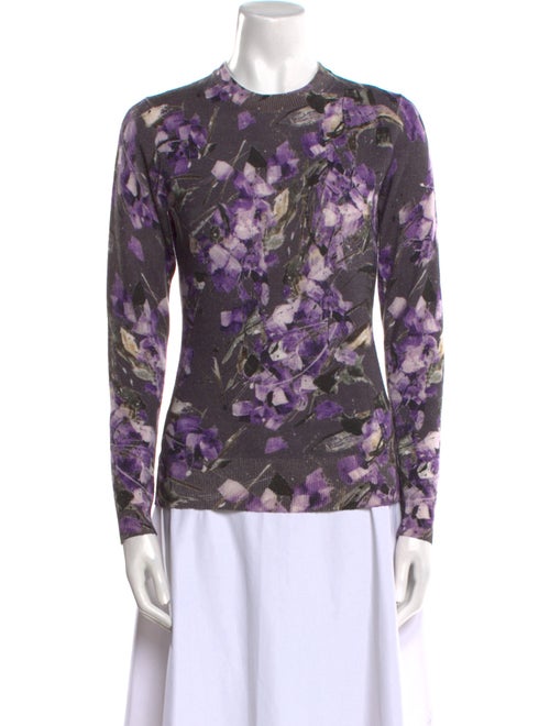 Samantha Sung Cashmere Floral Print Sweater