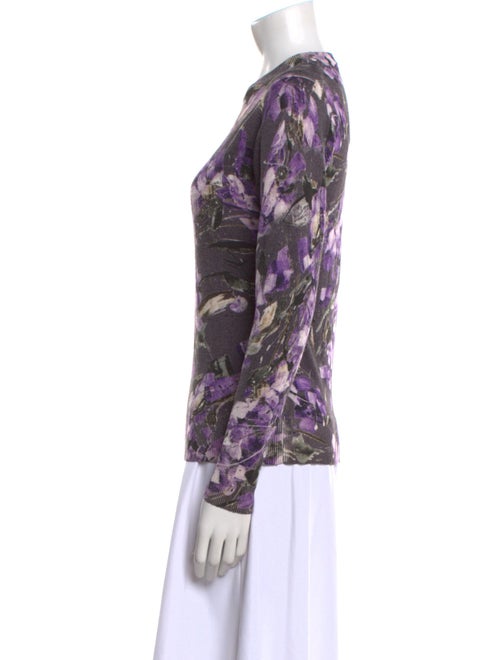 Samantha Sung Cashmere Floral Print Sweater
