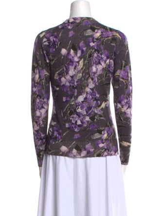 Samantha Sung Cashmere Floral Print Sweater