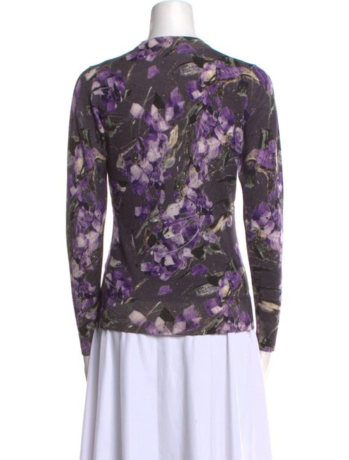 Samantha Sung Cashmere Floral Print Sweater