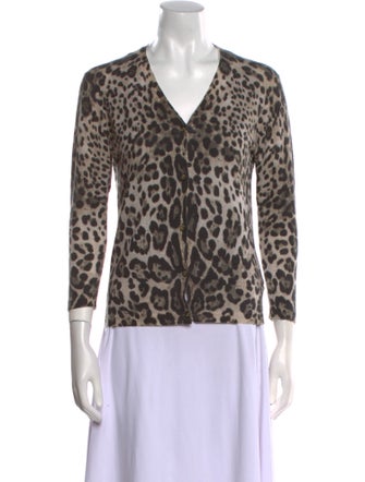 Samantha Sung Silk Animal Print Sweater