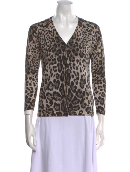 Samantha Sung Silk Animal Print Sweater