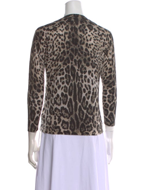 Samantha Sung Silk Animal Print Sweater