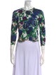 Samantha Sung Cashmere Floral Print Sweater