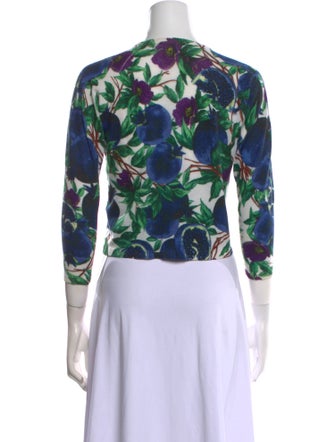 Samantha Sung Cashmere Floral Print Sweater