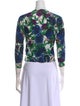 Samantha Sung Cashmere Floral Print Sweater