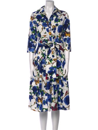 Samantha Sung Floral Print Midi Length Dress