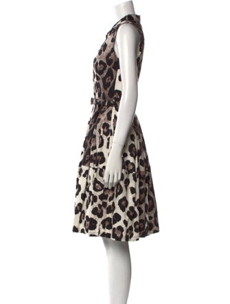 Samantha Sung Animal Print Knee-Length Dress