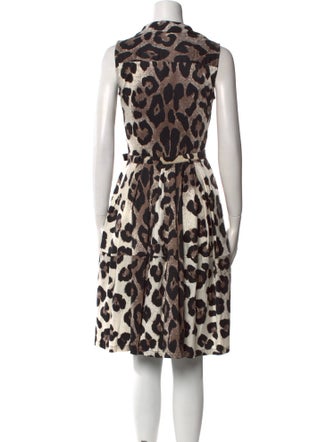 Samantha Sung Animal Print Knee-Length Dress