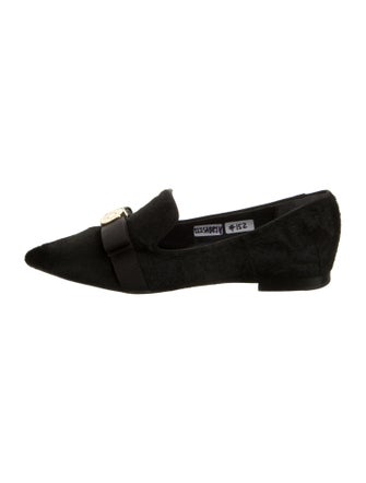 Samantha Sung Ponyhair Bow Accents Loafers