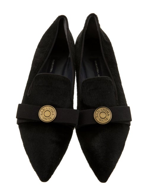 Samantha Sung Ponyhair Bow Accents Loafers