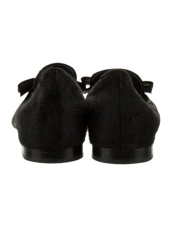 Samantha Sung Ponyhair Bow Accents Loafers