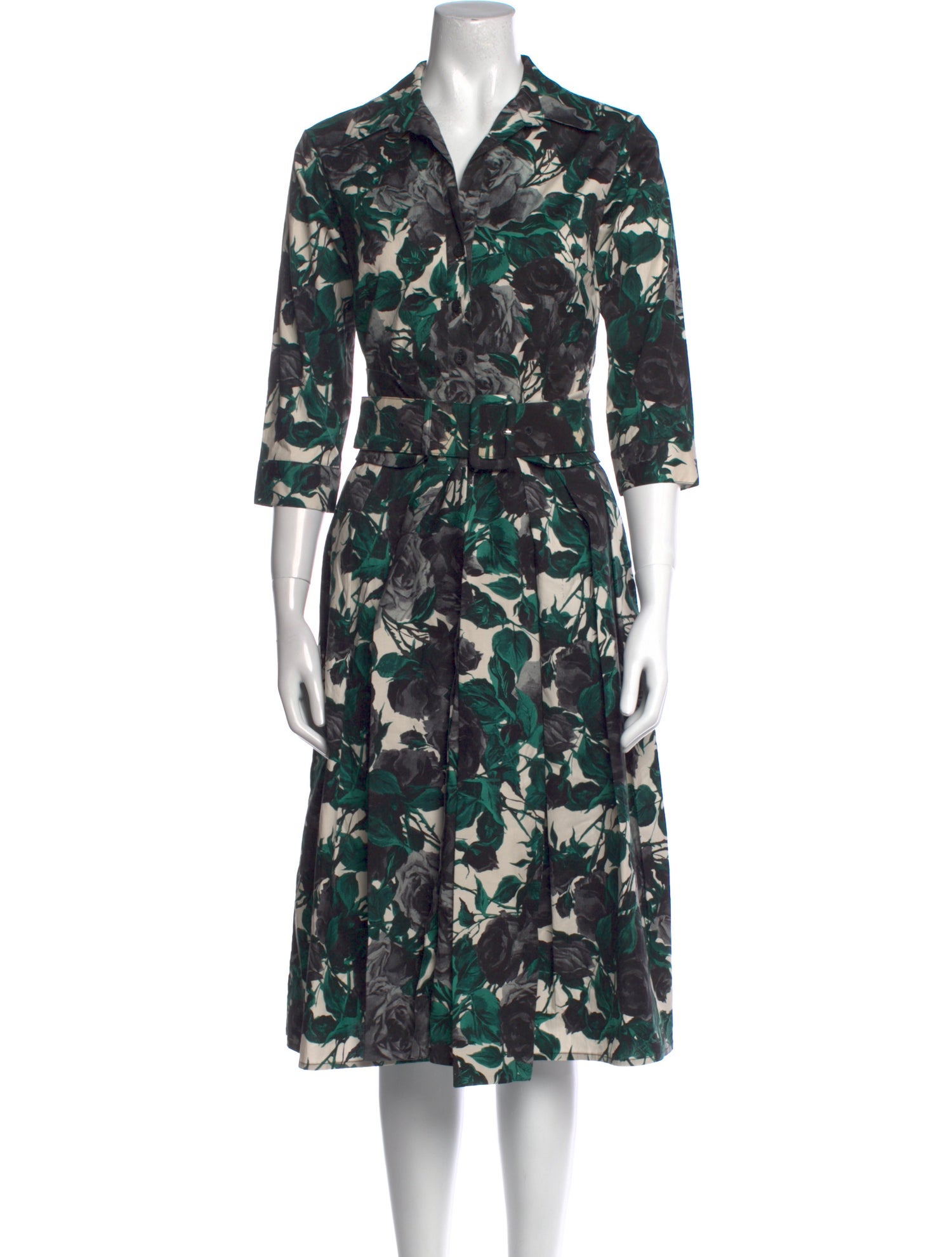 Samantha Sung Floral Print Midi Length Dress