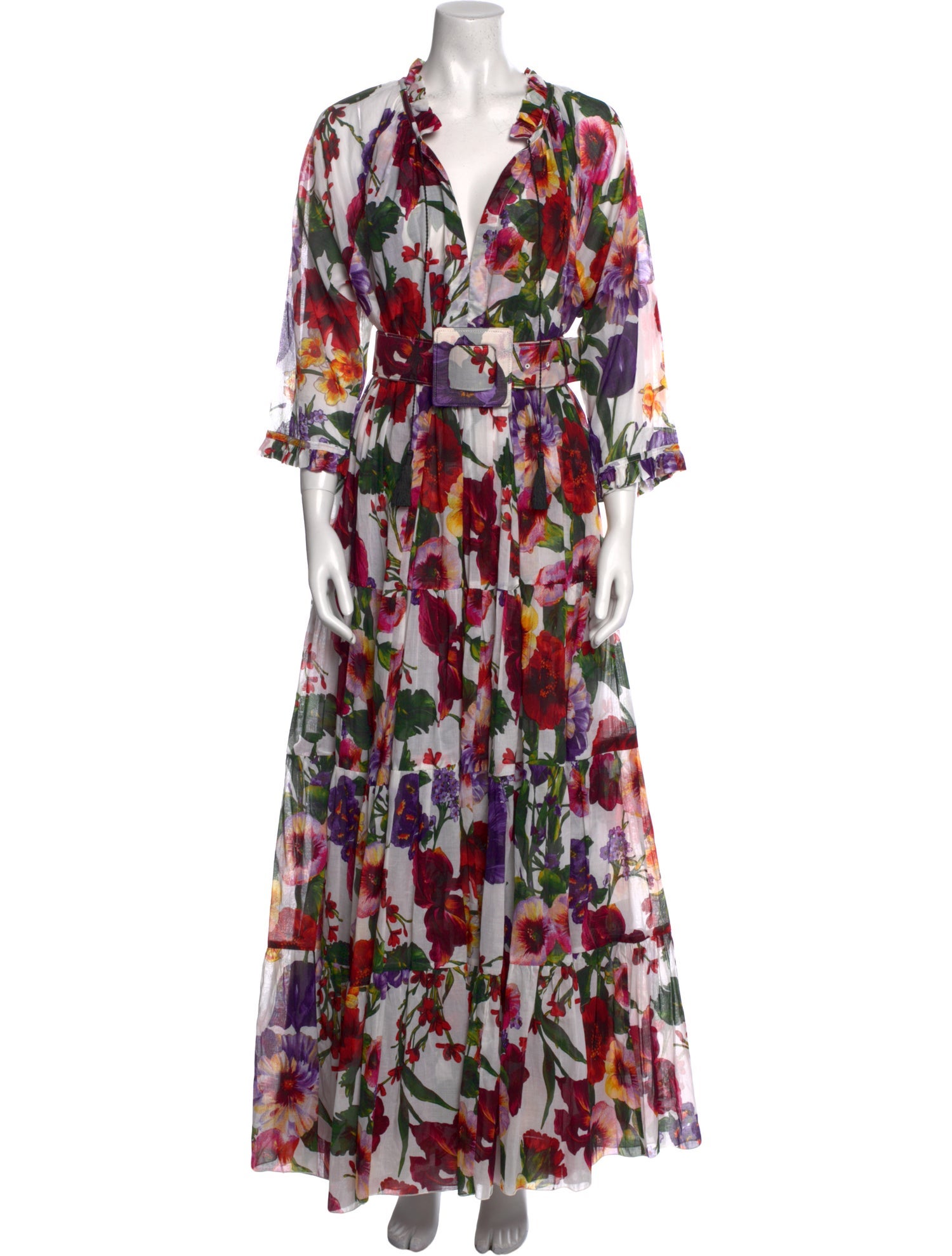 Samantha Sung Floral Print Midi Length Dress