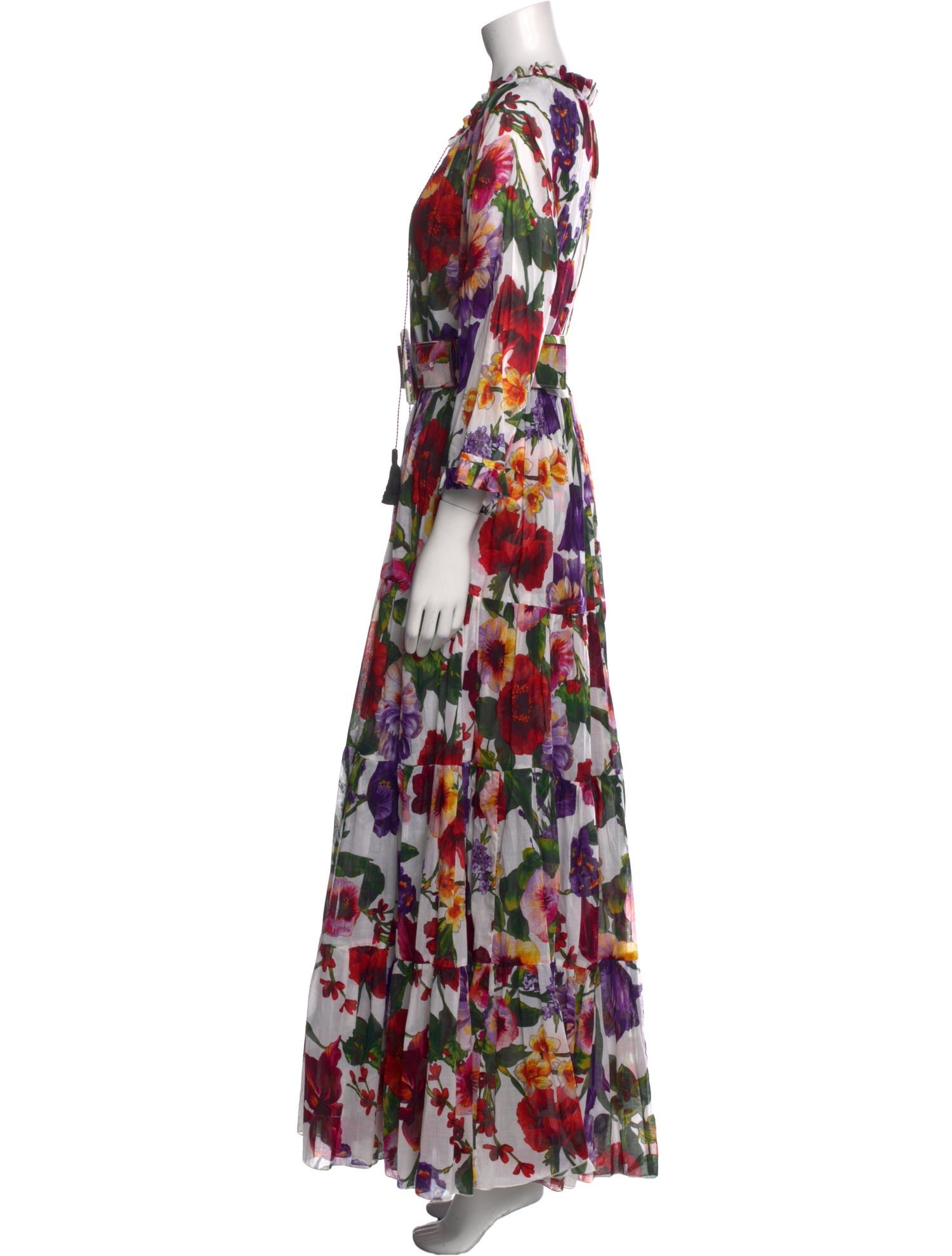Samantha Sung Floral Print Midi Length Dress