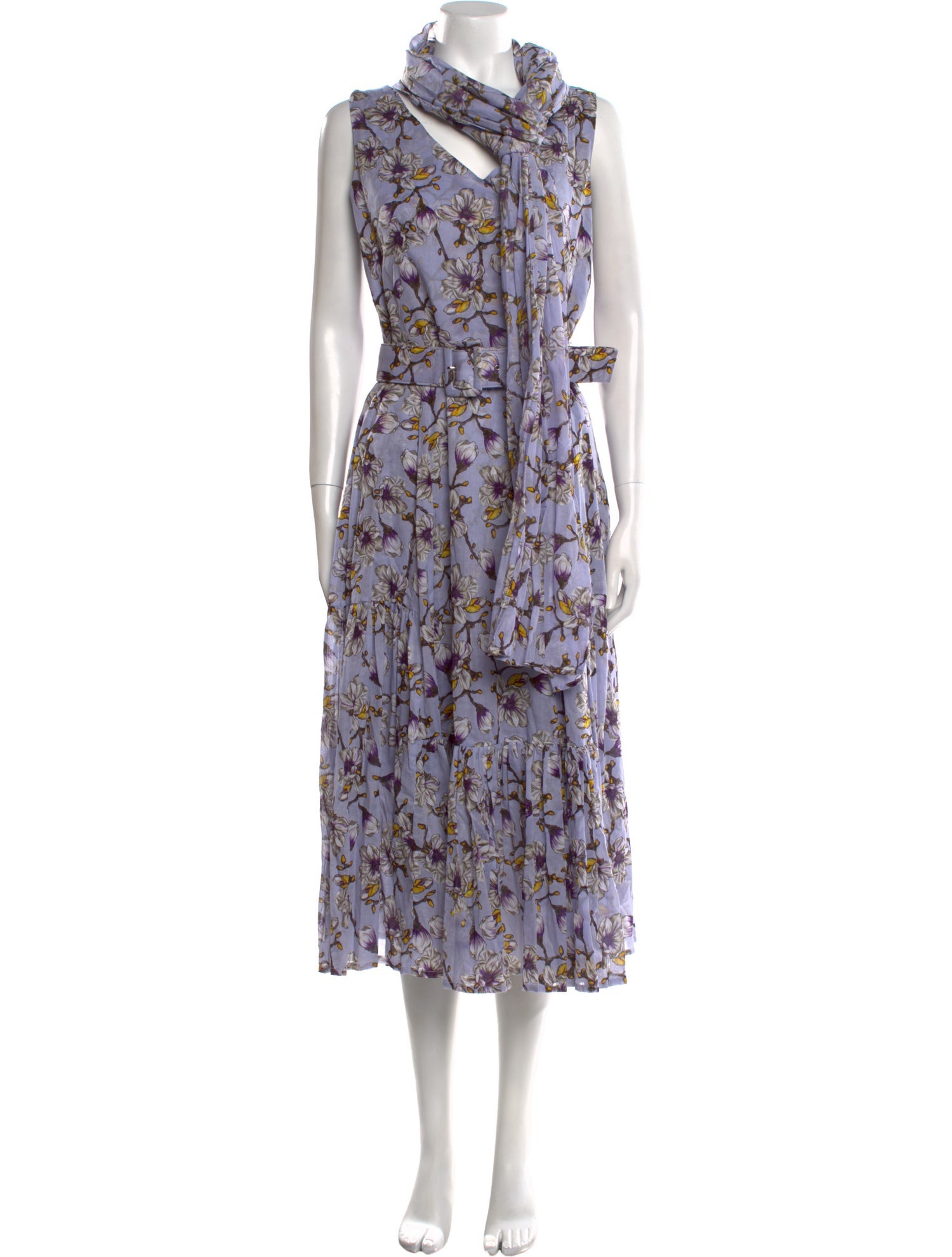 Samantha Sung Floral Print Midi Length Dress