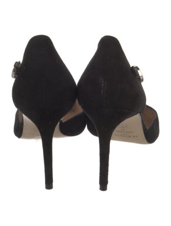 L.K. Bennett Suede Leather Trim Embellishment D'Orsay Pumps