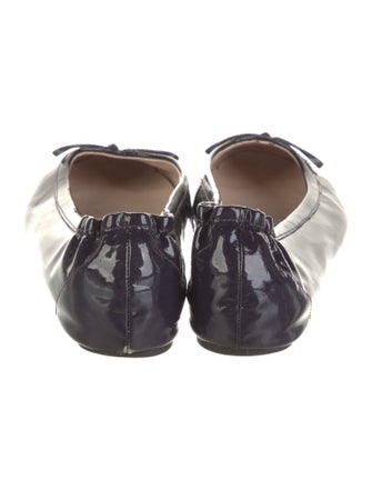 L.K. Bennett Patent Leather Bow Accents Ballet Flats