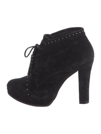 L.K. Bennett Suede Studded Accents Lace-Up Boots
