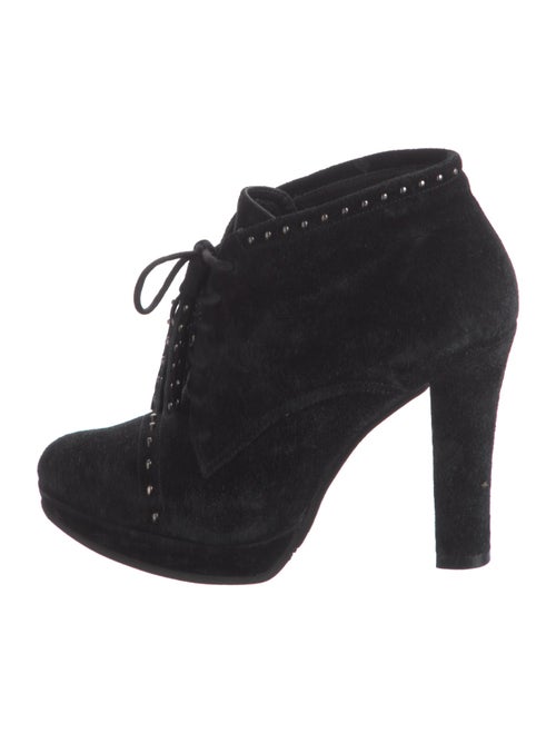 L.K. Bennett Suede Studded Accents Lace-Up Boots