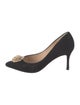 L.K. Bennett Suede Crochet Trim Pumps