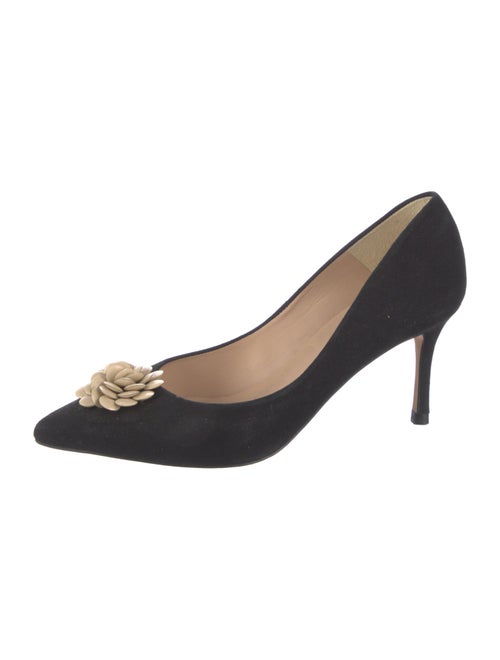 L.K. Bennett Suede Crochet Trim Pumps