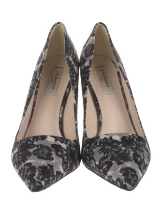 L.K. Bennett Satin Floral Print Pumps