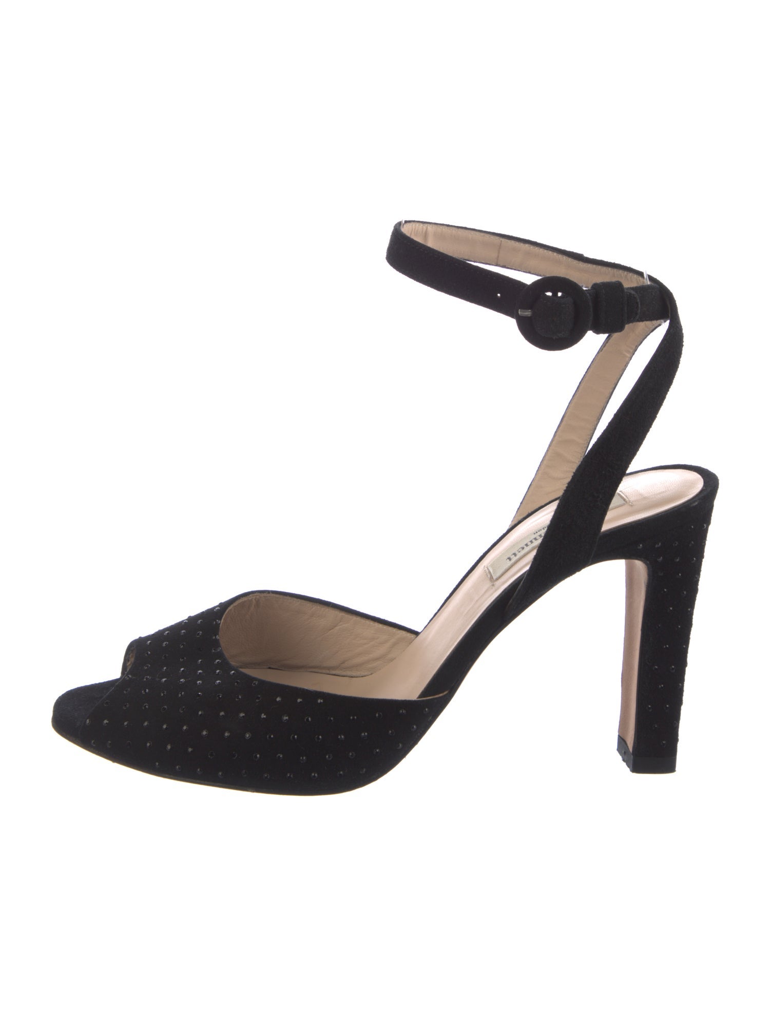 L.K. Bennett Suede Studded Accents Slingback Sandals