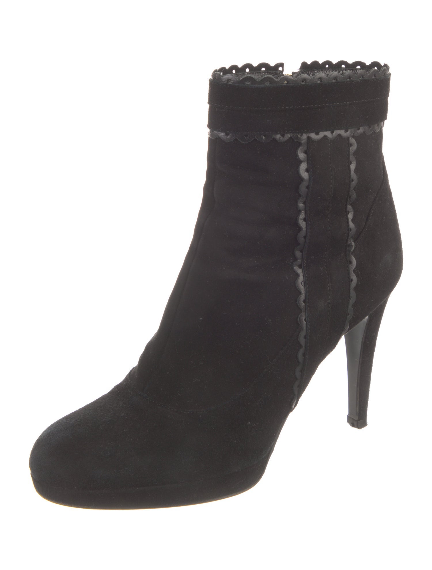 L.K. Bennett Suede Leather Trim Embellishment Boots