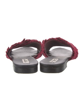 L.K. Bennett Leather Ruffle Embellishment Slides