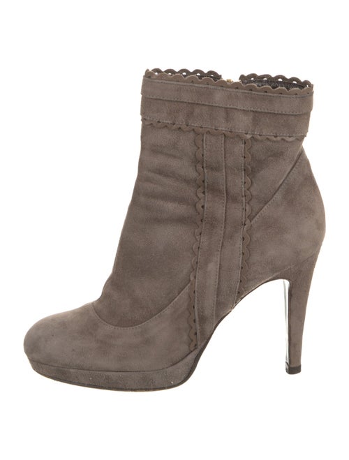 L.K. Bennett Suede Scalloped Accent Boots
