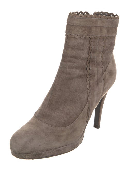 L.K. Bennett Suede Scalloped Accent Boots