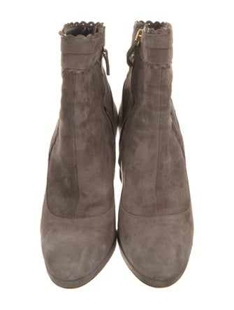 L.K. Bennett Suede Scalloped Accent Boots