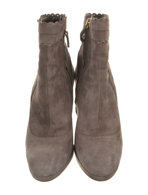 L.K. Bennett Suede Scalloped Accent Boots