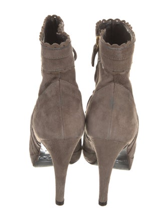 L.K. Bennett Suede Scalloped Accent Boots