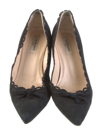 L.K. Bennett Suede Scalloped Accent Pumps