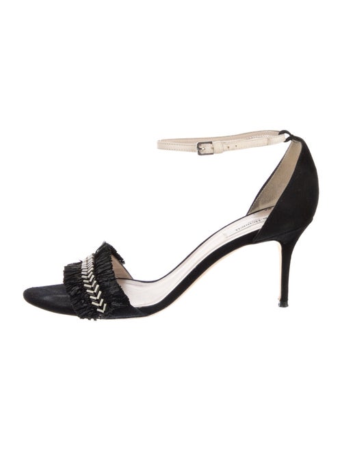 L.K. Bennett Suede Colorblock Pattern Sandals