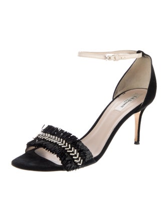 L.K. Bennett Suede Colorblock Pattern Sandals