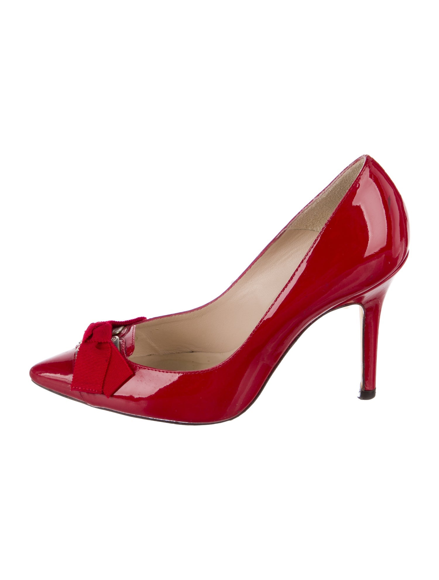 L.K. Bennett Patent Leather Bow Accents Pumps
