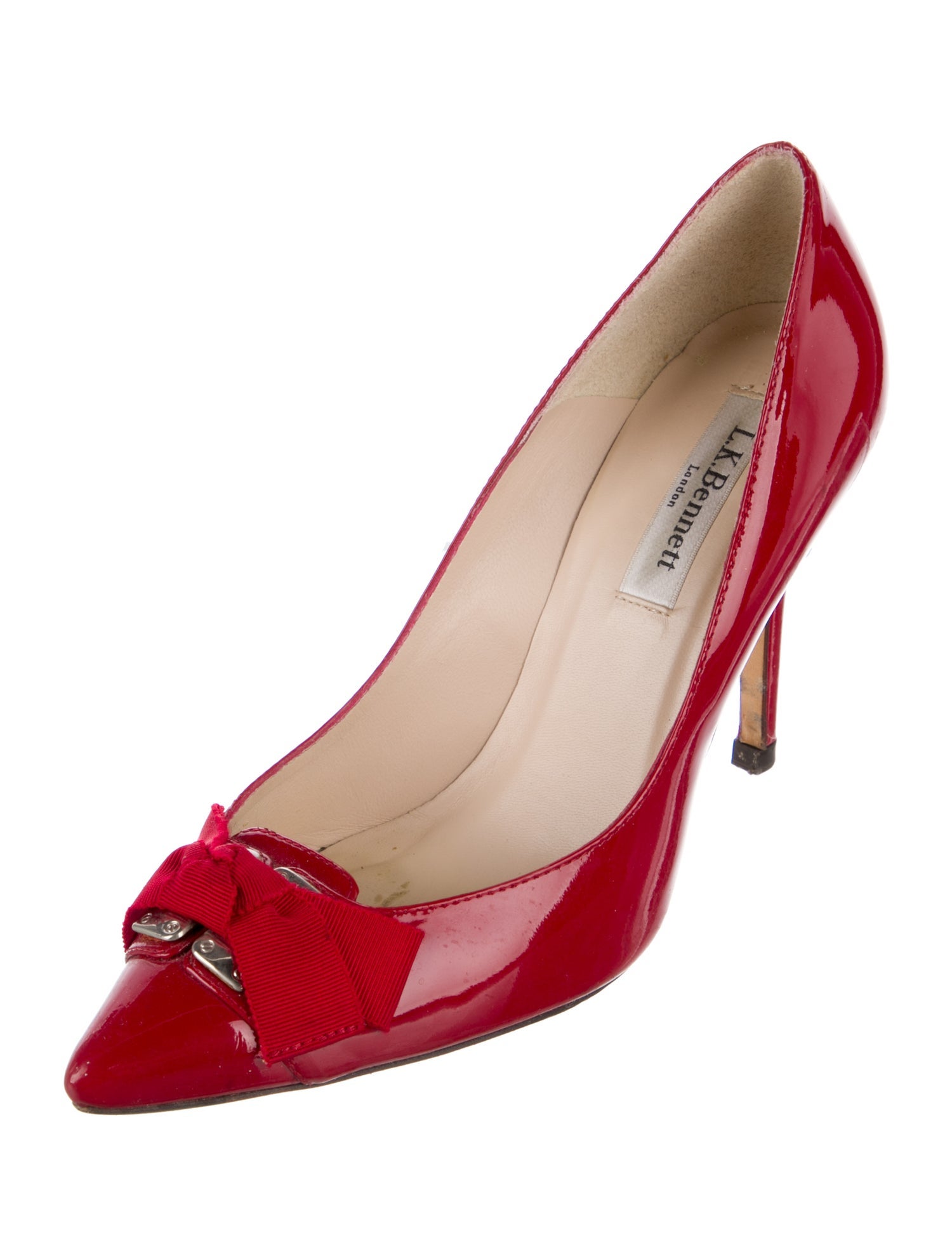 L.K. Bennett Patent Leather Bow Accents Pumps