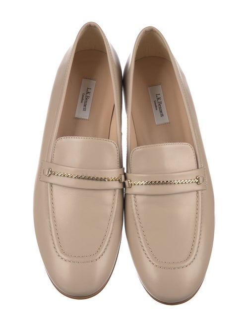 L.K. Bennett Leather Chain-Link Accents Loafers
