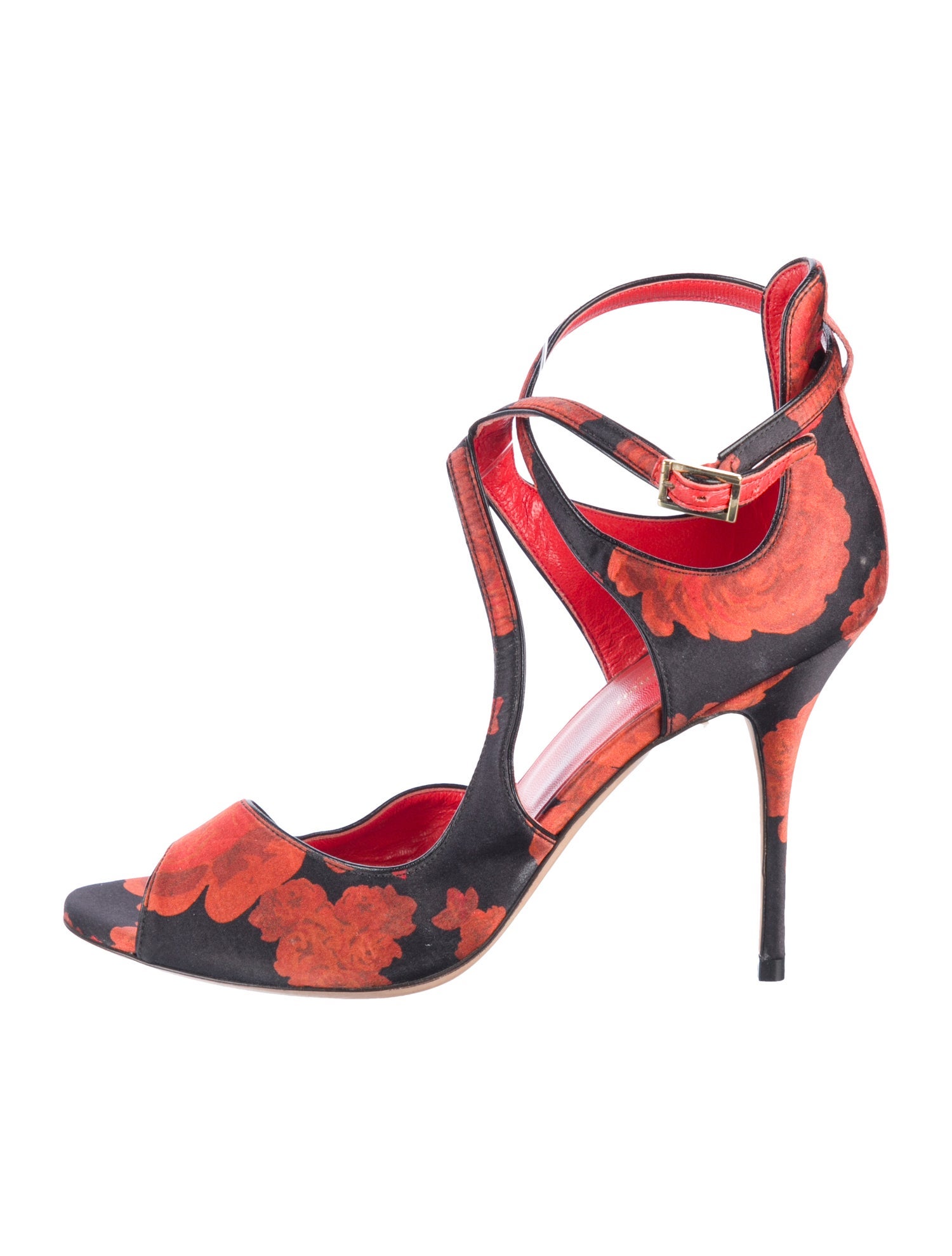 L.K. Bennett Satin Floral Print D'Orsay Pumps